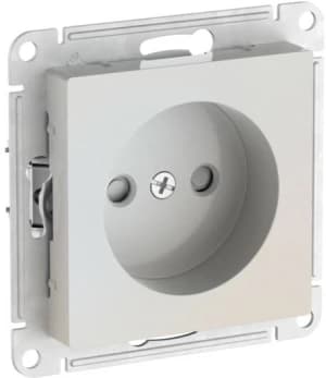 Розетка электрическая Schneider со шторками на автозажимах без заземления (Жемчуг)