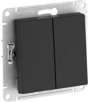 Двухклавишный выключатель на автозажимах (Карбон)