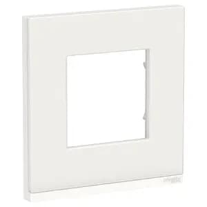 Рамка Schneider Pure, 1 пост (белое стекло/белый)