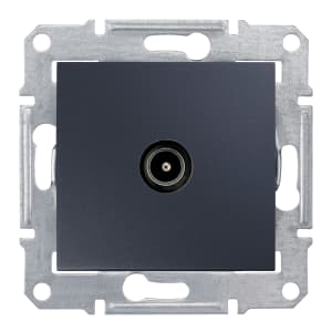 Розетка телевизионная Sedna проходная, 8 dB (графит)