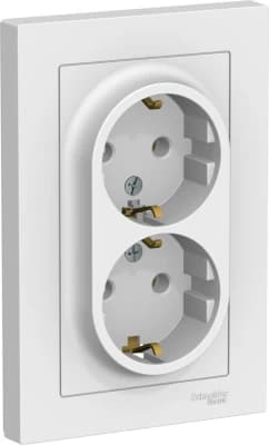 Розетка электрическая Schneider двойная (Лотос)