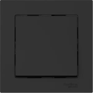 Одноклавишный выключатель в комплекте с рамкой на автозажимах (Карбон)