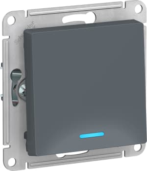 Одноклавишный выключатель с подсветкой (Грифель)