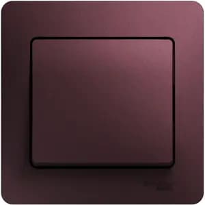 Одноклавишный выключатель в комплекте с рамкой (Баклажановый)