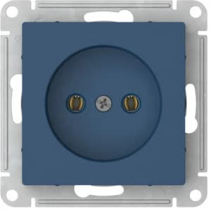 Розетка электрическая Schneider на автозажимах без заземления (Аквамарин)