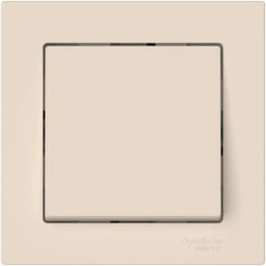 Одноклавишный выключатель в комплекте с рамкой на автозажимах (Бежевый)