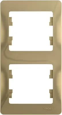 Рамка Systeme Glossa, 2 поста, вертикальная (титан)