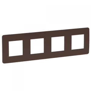 Рамка Schneider Studio Color, 4 поста (шоколад/белый)