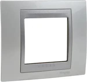 Рамка Unica Топ, 1 пост - нордик с алюминиевой вставкой