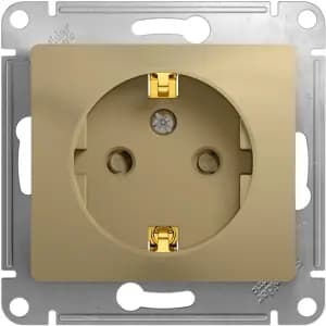 Розетка электрическая Schneider со шторками (Титан)