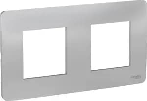 Рамка Schneider Studio, 2 поста (алюминий)