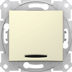 Одноклавишный переключатель с подсветкой (Бежевый)