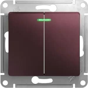 Двухклавишный выключатель с подсветкой (Баклажановый)