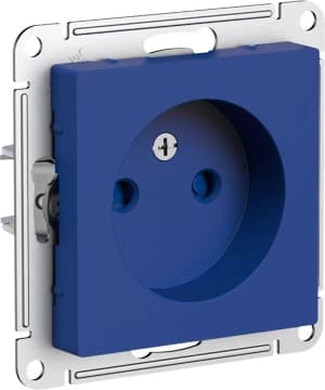 Розетка электрическая Schneider со шторками без заземления (Аквамарин)