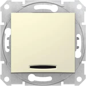 Одноклавишный переключатель с подсветкой 16A (Бежевый)