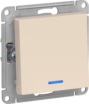 Одноклавишный выключатель с подсветкой (Бежевый)