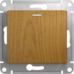Одноклавишный выключатель с подсветкой (Дерево дуб)