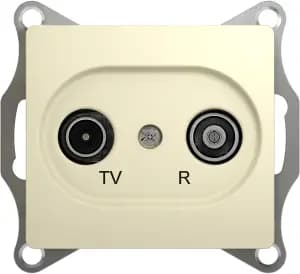 Розетка TV/R проходная Glossa (бежевая)