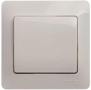 Одноклавишный выключатель в комплекте с рамкой (Молочный)