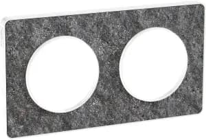 Рамка Odace, 2 поста (Черный фосфор / белая вставка)