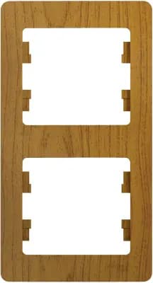 Рамка Systeme Glossa, 2 поста, вертикальная (дерево дуб)