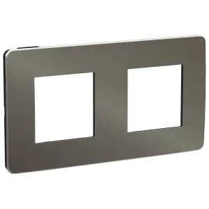 Рамка Schneider Studio Metal, 2 поста (никель/антрацит)