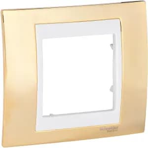 Рамки Unica Chameleon, 1 пост - золото с бежевой вставкой