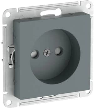 Розетка электрическая Schneider со шторками на автозажимах без заземления (Грифель)