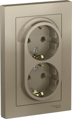 Розетка электрическая Schneider двойная (Шампань)