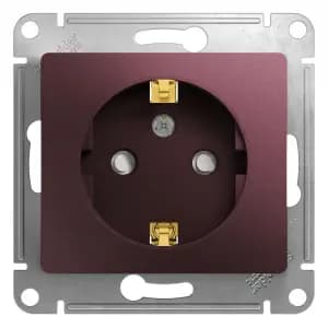 Розетка электрическая Schneider со шторками (Баклажановый)