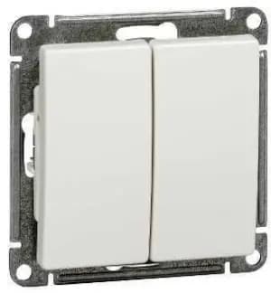 Двухклавишный выключатель (Белый)