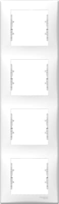 Рамка Schneider Sedna, 4 поста, вертикальная, белая