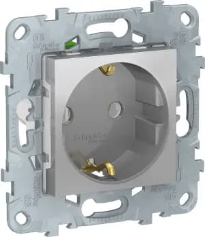 Розетка электрическая Schneider (Алюминий)