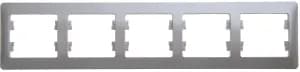 Рамка Systeme Glossa, 5 постов, горизонтальная (перламутр)