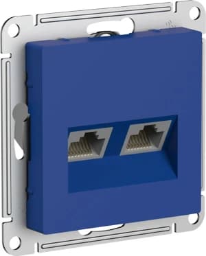Розетка информационная RJ45 двойная категория 5e (Аквамарин)