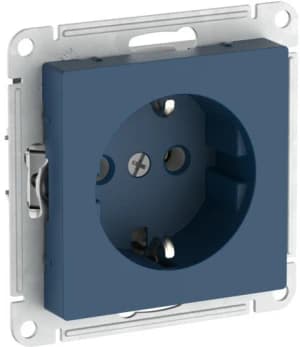 Розетка электрическая Schneider на автозажимах (Аквамарин)