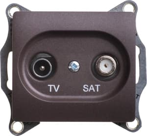 Розетка TV-SAT Glossa проходная 4DB (шоколад)