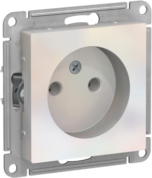 Розетка электрическая Schneider без заземления (Жемчуг)