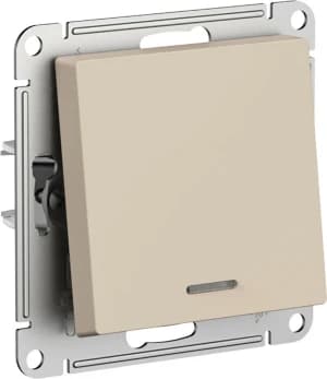 Одноклавишный выключатель с подсветкой (Песочный)