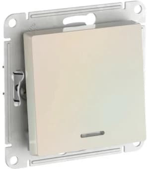 Одноклавишный выключатель с подсветкой на автозажимах (Жемчуг)