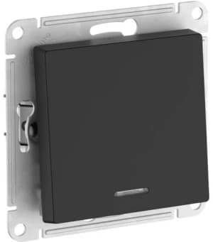 Одноклавишный переключатель с подсветкой на автозажимах (Карбон)