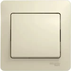 Одноклавишный выключатель в комплекте с рамкой (Бежевый)
