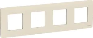 Рамка Schneider Studio, 4 поста, Бежевая