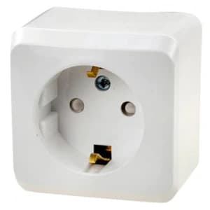 Розетка электрическая с заземлением Schneider Этюд (белый)