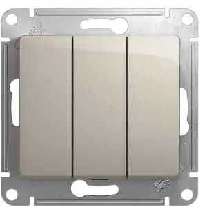 Трёхклавишный выключатель (Молочный)