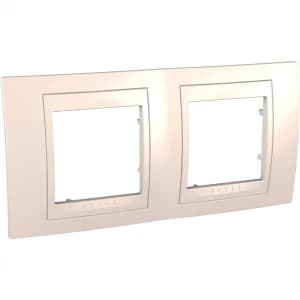 Рамки Unica Хамелеон, горизонтальная 2 поста (бежевая)