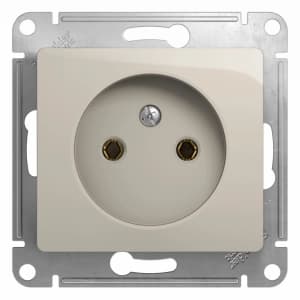 Розетка электрическая Schneider без заземления (Молочный)