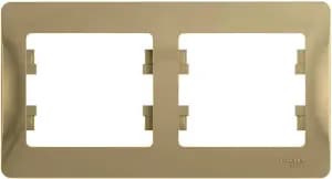 Рамка Systeme Glossa, 2 поста, горизонтальная (титан)