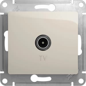 Розетка телевизионная проходная (Молочный)