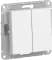ATN440151 Влагозащищенный двухклавишный выключатель Systeme AtlasDesign IP44 (Белый)